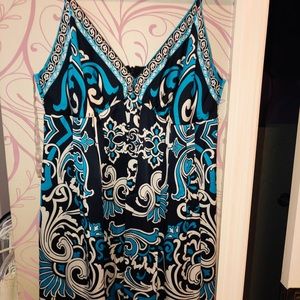 Silky blue Mini Dress with Spaghetti Straps